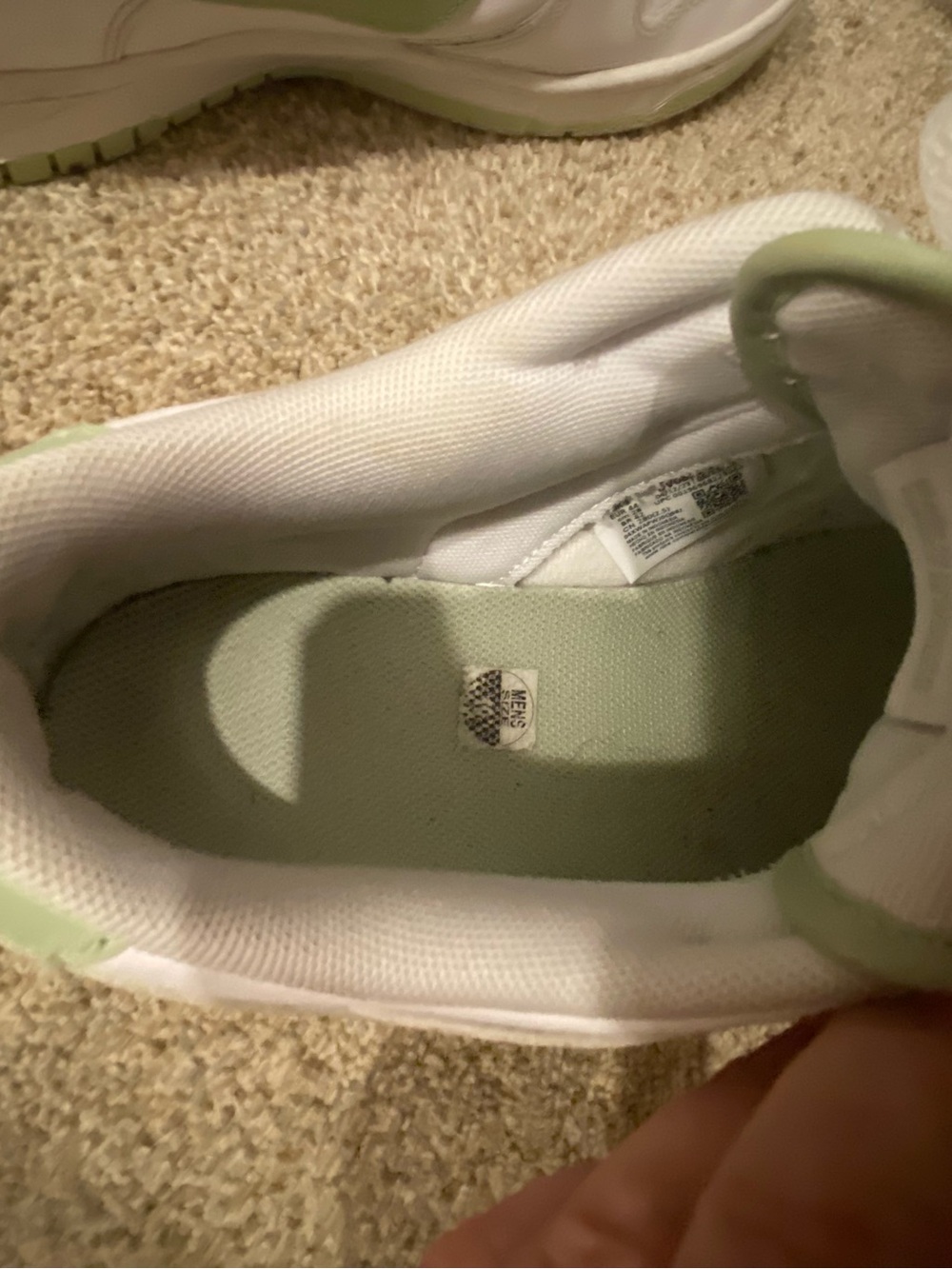 Nike Dunk Men’s White Low-Top Sneakers with Honeydew Logo and Accents - Picture 11 of 13